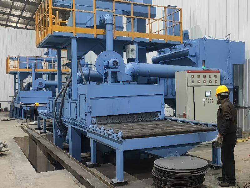 Roller Conveyor Shot Blasting Machine For New Energy Product